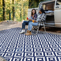 Bliss Navy Blue and White Camping Rug