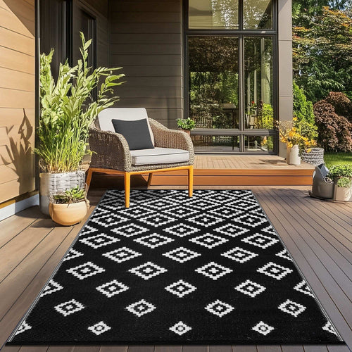 Bettina Black and White Outdoor Rug