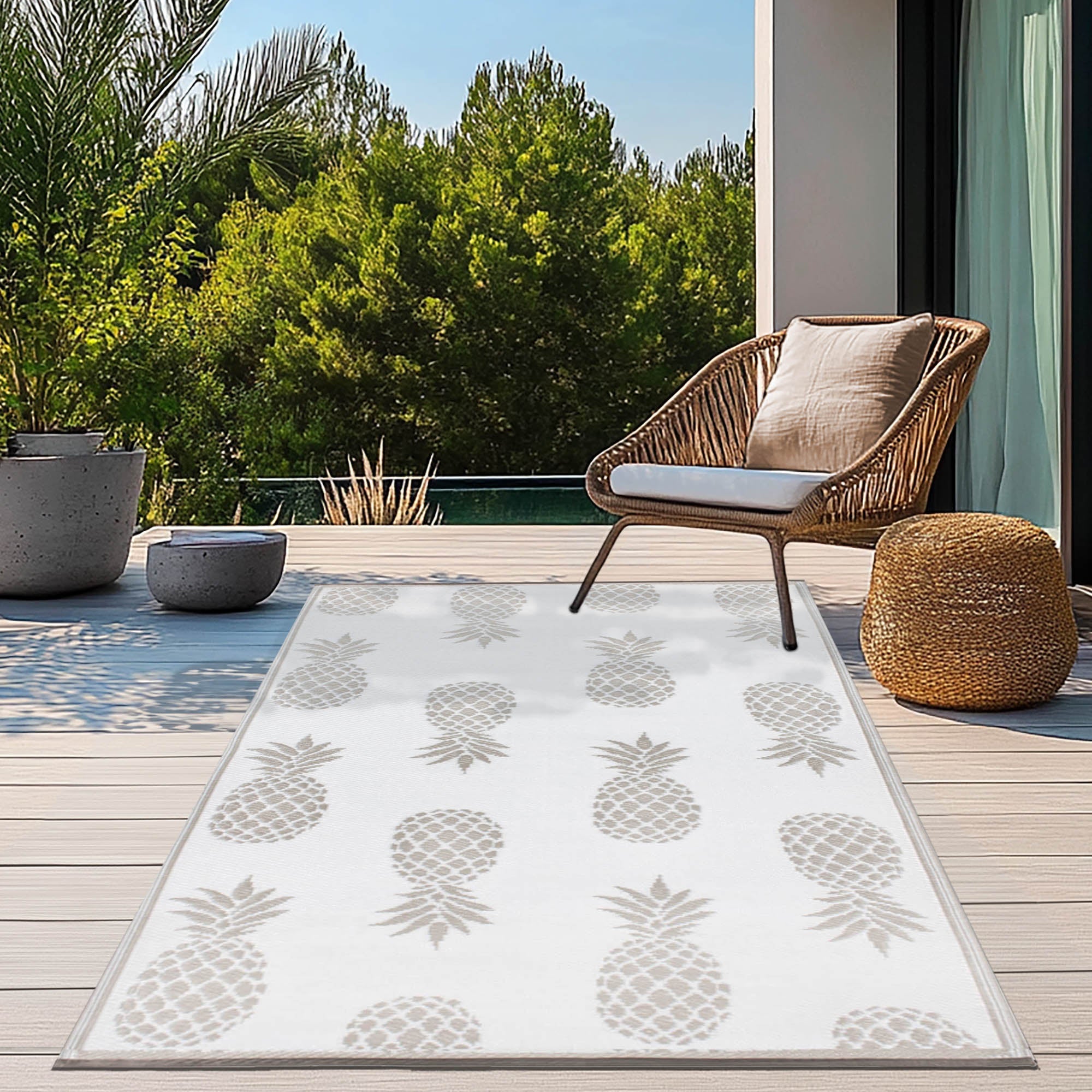 Tropic Grey and Light Grey Outdoor Rug
