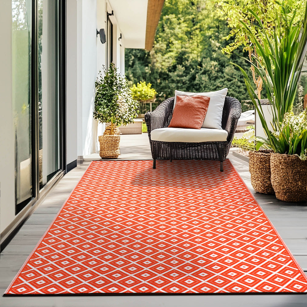 Arabian Nights Orange Outdoor Rug