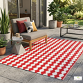 Zyline Red and White Outdoor Rug