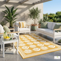 Tangello Yellow and White Outdoor Rug