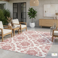 Florique Pink and White Outdoor Rug