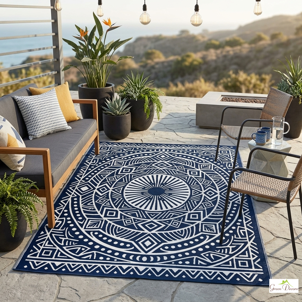 Colora Black and White Outdoor Rug