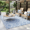 Zafira Blue and White Outdoor Rug