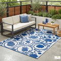 Floria Blue and White Outdoor Rug