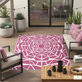 Neutra Magenta Pink and White Outdoor Rug