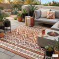 Sahaja Brown and White Outdoor Rug