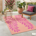 Monstera Pink and Peach Outdoor Rug
