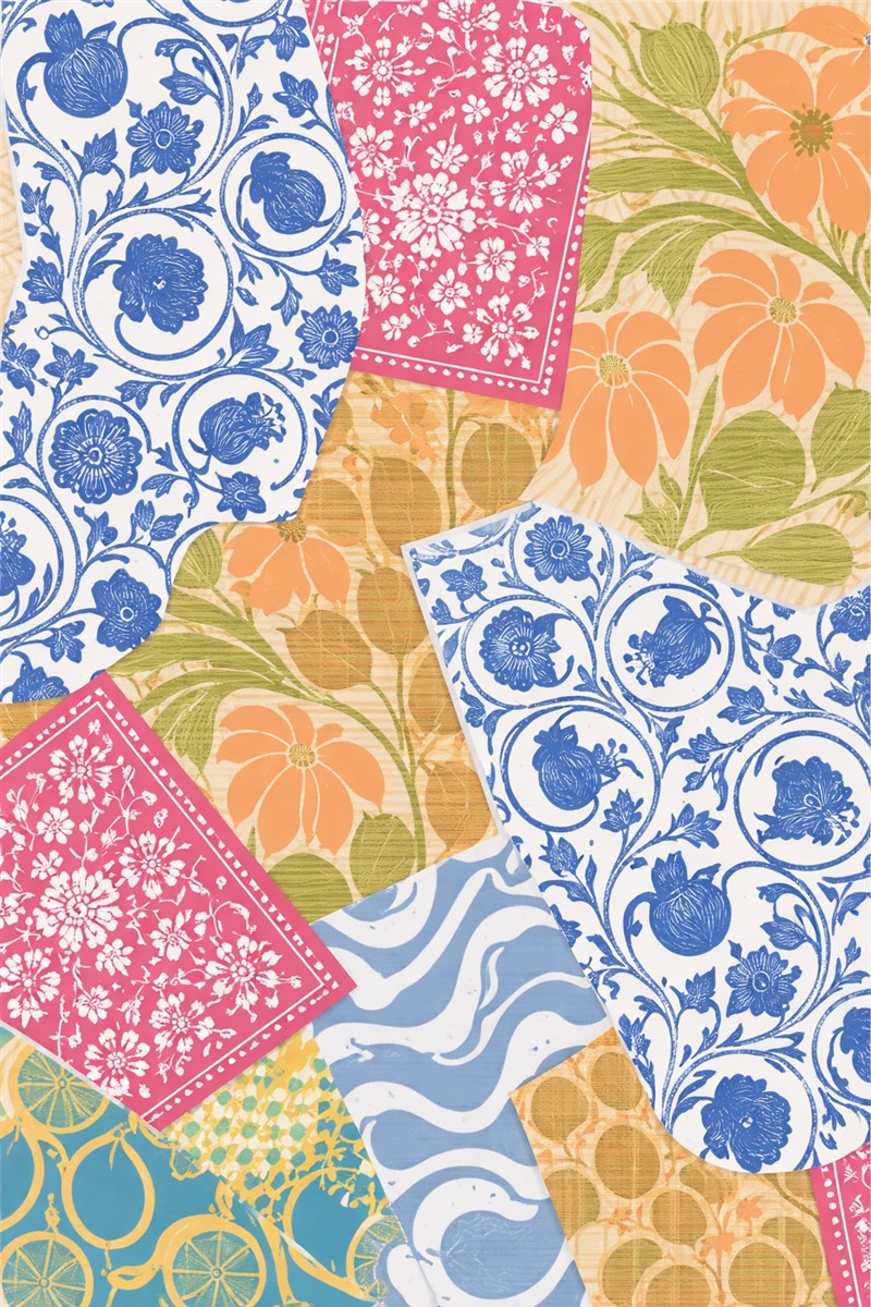 Floral outdoor rug near outdoor seating