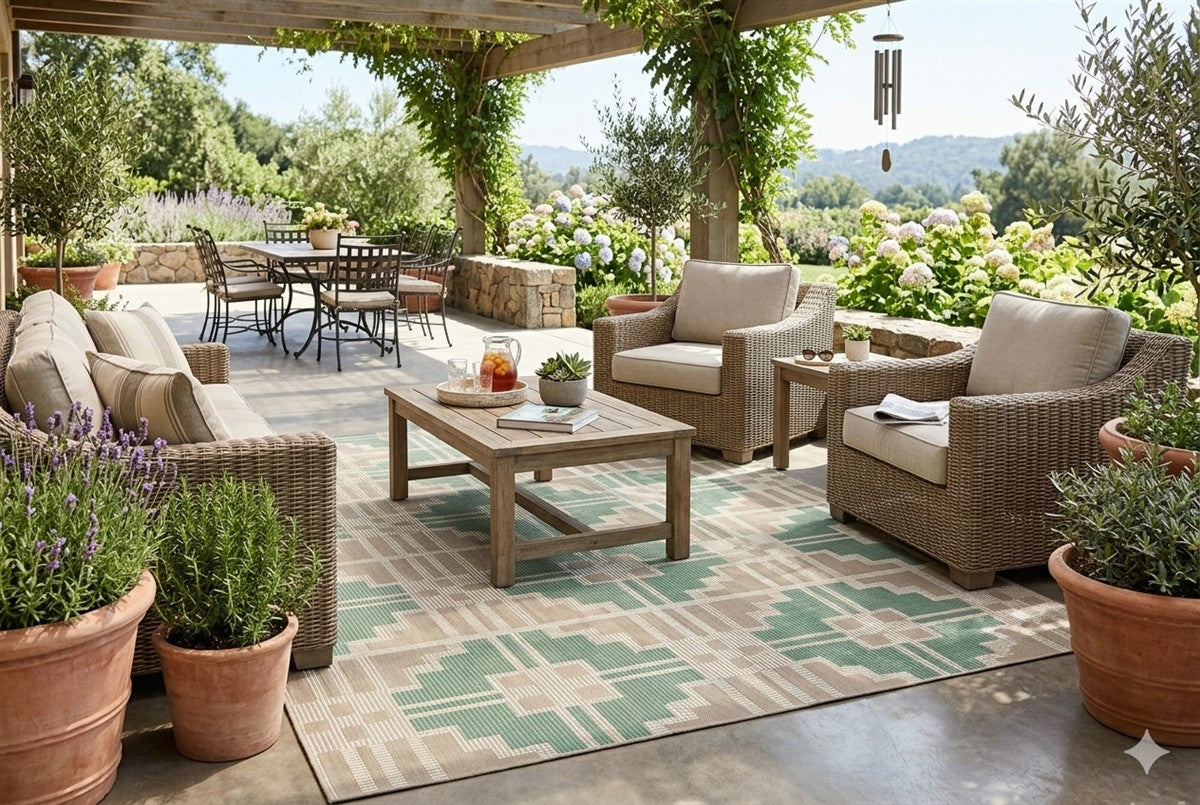 Catalogue geometric outdoor rug preview